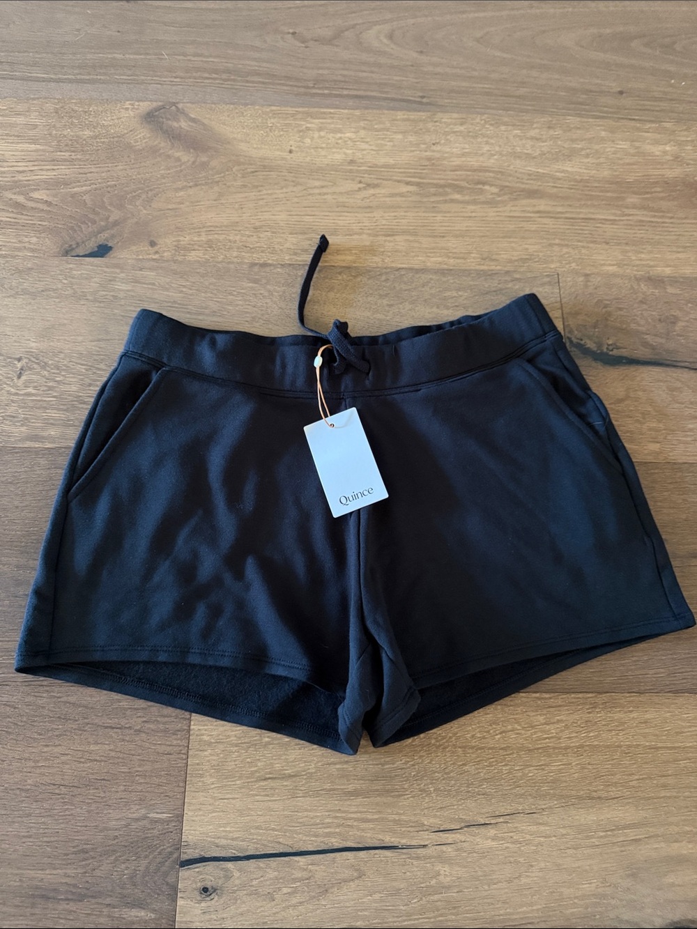 Quince Black Women's Athletic Lounge Shorts with Drawstring